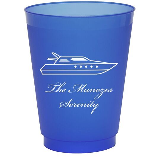 Outlined Yacht Colored Shatterproof Cups